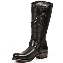Load image into Gallery viewer, New Rock Boots Biker Boots Women's Boots Black Real Leather