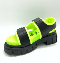Lade das Bild in den Galerie-Viewer, Buffalo Schuhe Damenschuhe Sandale Plateau Gladiatorensandale Chunky Neon