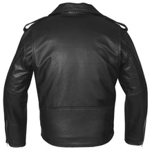 Lade das Bild in den Galerie-Viewer, Lederjacke Biker Jacke Rockabilly Echt Buffallo Leder Nappa Klassisch