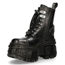 Lade das Bild in den Galerie-Viewer, New Rock Schuhe Ankle Boot Tank M-WALL047-C1 Schwarz Unisex