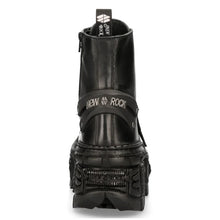 Lade das Bild in den Galerie-Viewer, New Rock Schuhe Ankle Boot Tank M-WALL047-C1 Schwarz Unisex