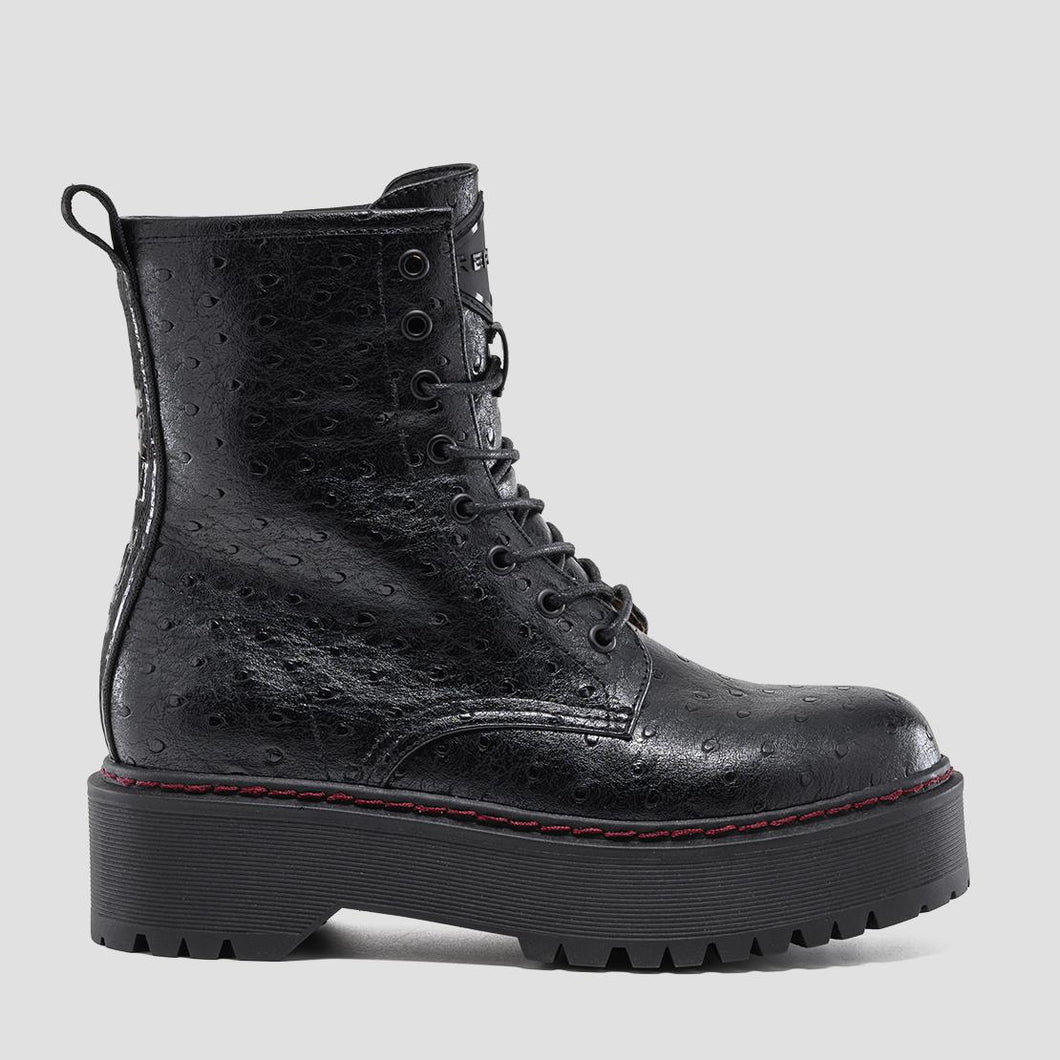 Replay Schuhe Plateau Boots Kelly Rote Naht