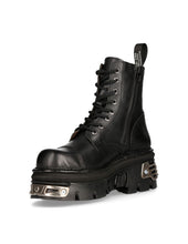 Lade das Bild in den Galerie-Viewer, New Rock Boots Schuhe Stiefel Plateau Schwarz METALLIC M-NEWMILI083-S36
