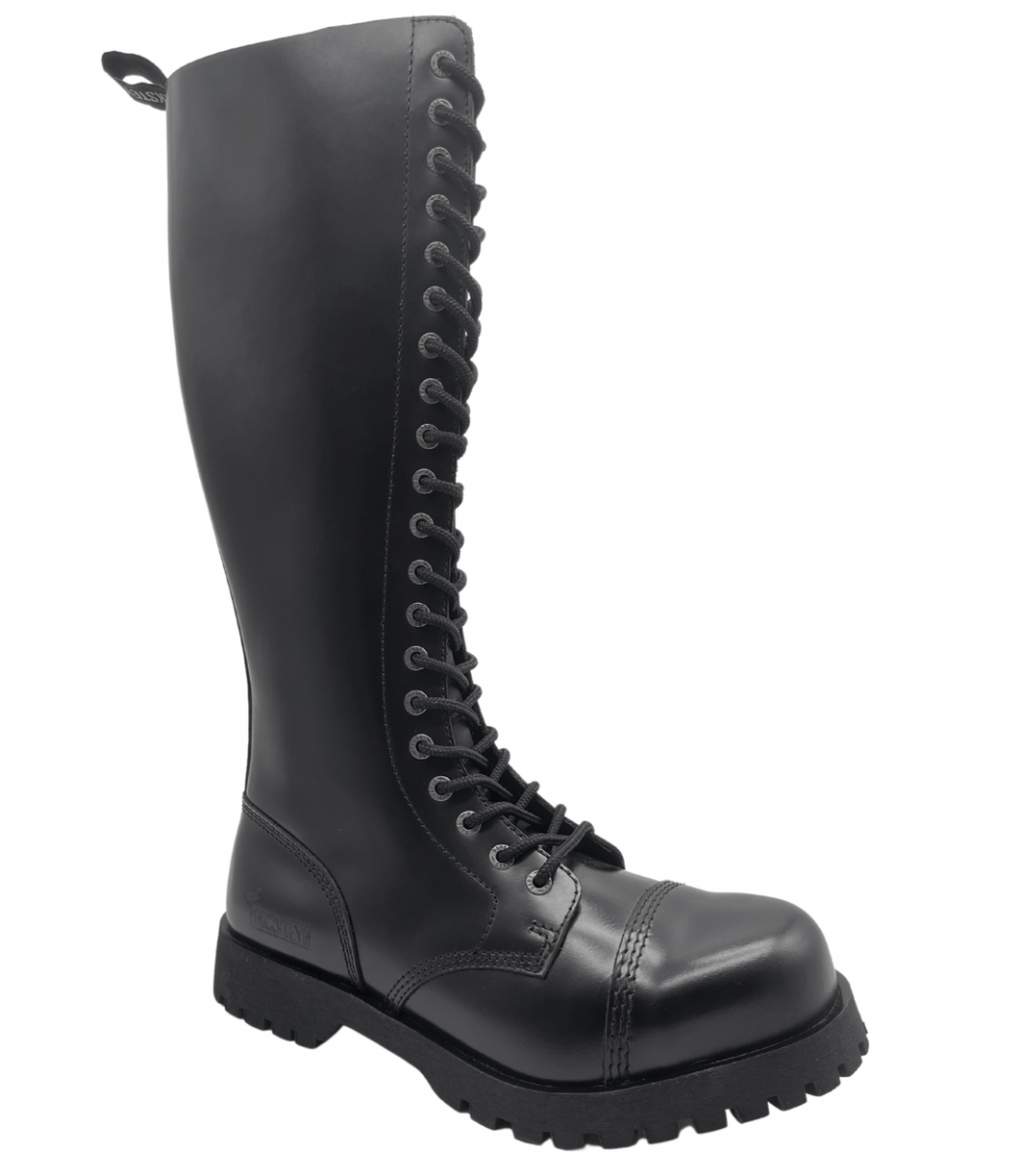 Darksteyn Schuhe 20 Eye Ranger Premium Boots Black Stiefel