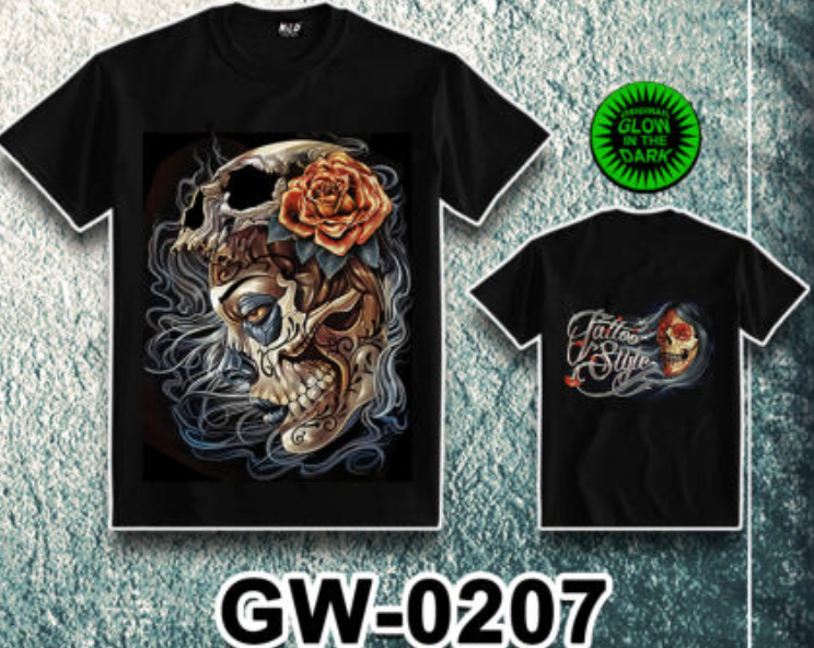 WILD - Glow in the Dark T-Shirt Tattoo Frau GW-0207