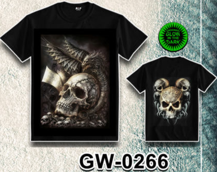 WILD - Glow in the Dark T-Shirt Skull Totenkopf GW-0266