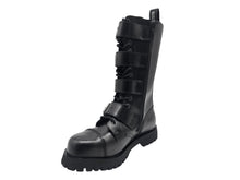 Load image into Gallery viewer, Darksteyn Shoes 14 Eye 4 Buckle Ranger Premium Boots Black
