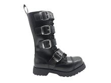 Load image into Gallery viewer, Darksteyn Shoes 14 Eye 4 Buckle Ranger Premium Boots Black
