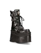 Load image into Gallery viewer, New Rock Boots Shoes Platform Black Genuine Leather M-373-C105 Made in Spain
