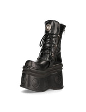 Lade das Bild in den Galerie-Viewer, New Rock Boots Schuhe Plateau Schwarz Echtleder M-373-C105 Made in Spain
