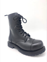 Load image into Gallery viewer, Sendra Boots 10 Holes Black Smooth Leather Steel Toe Made in Spain
