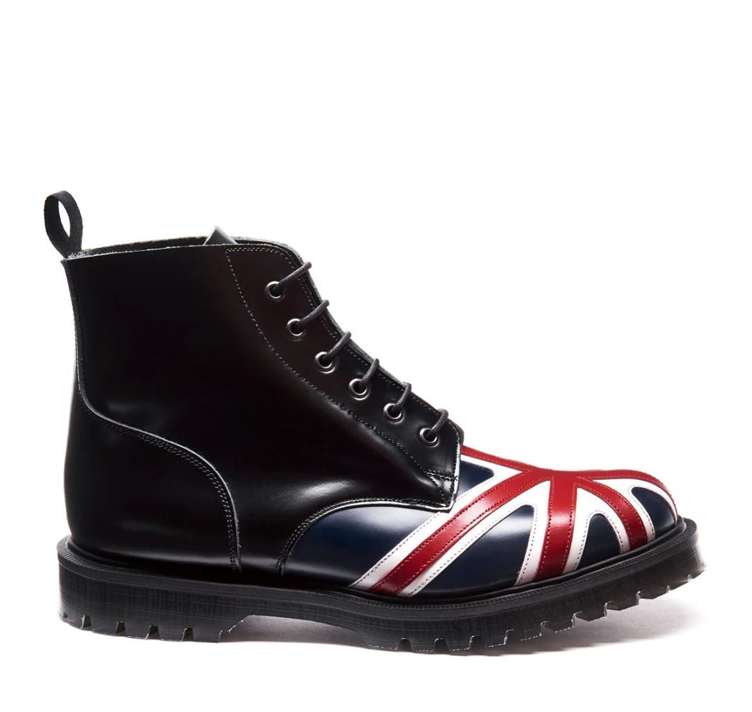 Solovair Schuhe Shoes Boots Stiefel 6-Loch Astronaut Union Jack Leder Made in England