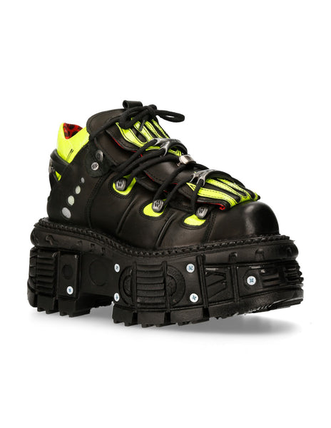 <tc>New Rock Plateau Ankle Boots Metallic M-TANK106-C2 with Tanksole Black</tc>