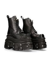 Lade das Bild in den Galerie-Viewer, New Rock Shoes Boots Stiefel M-MILI083CCT-C4 Gothic Tank Collection Black Echtleder
