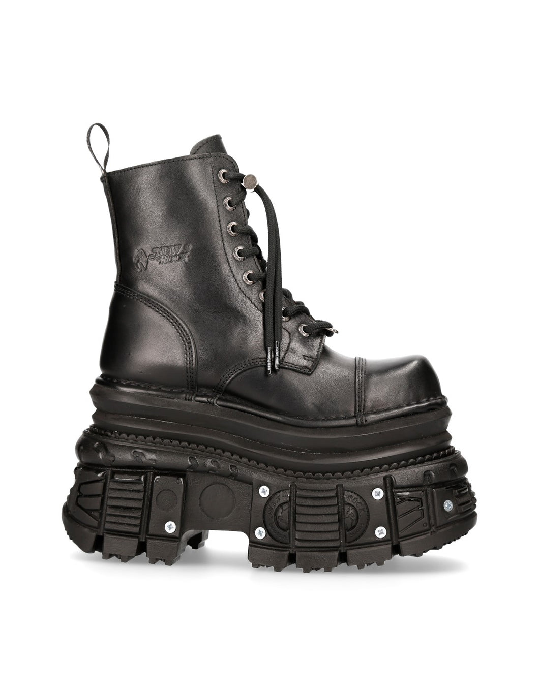 New Rock Shoes Boots Stiefel M-MILI083CCT-C4 Gothic Tank Collection Black Echtleder
