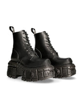Lade das Bild in den Galerie-Viewer, New Rock Shoes Boots Stiefel M-MILI084N-S5 Gothic Tank Collection Black Echtleder
