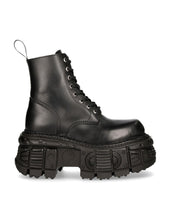 Load image into Gallery viewer, New Rock Shoes Boots Boots M-MILI084N-S5 Gothic Tank Collection Black Real Leather
