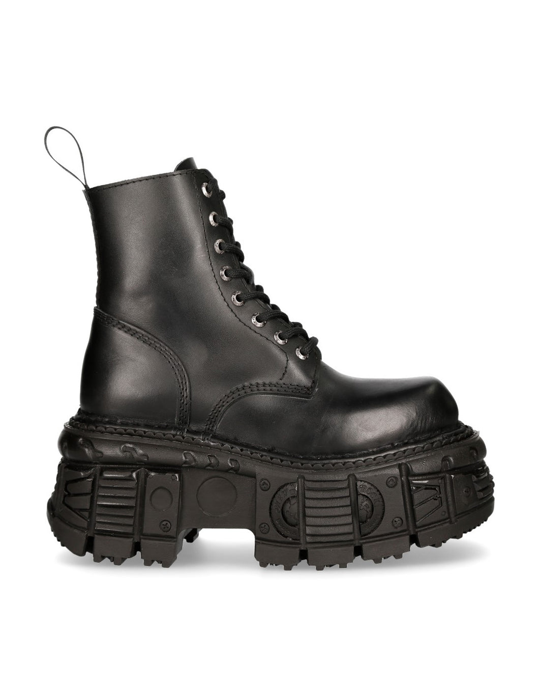 New Rock Shoes Boots Stiefel M-MILI084N-S5 Gothic Tank Collection Black Echtleder