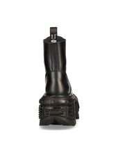 Load image into Gallery viewer, New Rock Shoes Boots Boots M-MILI084N-S5 Gothic Tank Collection Black Real Leather
