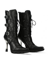 Load image into Gallery viewer, New Rock M-TR003-S1 Platform Genuine Leather Boots Black
