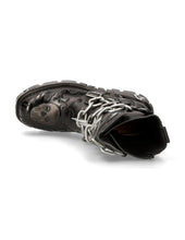 Lade das Bild in den Galerie-Viewer, New Rock Schuhe Shoes Boots Stiefel M.727-S5 Bikerstiefel Gothic Echtleder Totenkopf Skull mit Ketten

