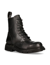 Load image into Gallery viewer, New Rock Ankle Boot Metallic M-NEWMILI083-S1 Real Leather Black
