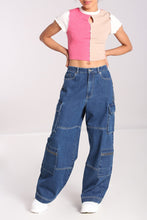 Lade das Bild in den Galerie-Viewer, Y2k Utility Demin Wide-Leg Jeans
