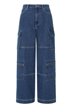 Lade das Bild in den Galerie-Viewer, Y2k Utility Demin Wide-Leg Jeans
