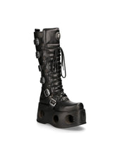 Lade das Bild in den Galerie-Viewer, New Rock Schuhe High Boots M-272-S2 Stiefel Gothic Echtleder mit Sprungfeder
