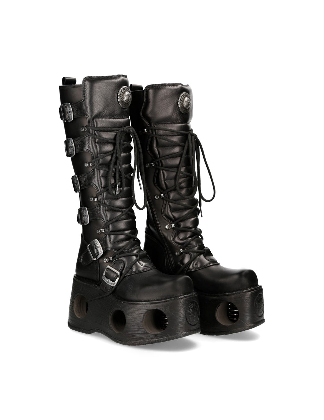 New Rock Schuhe High Boots M-272-S2 Stiefel Gothic Echtleder mit Sprungfeder