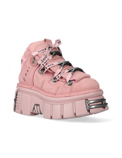 <tc>New Rock Plateau Ankle Boots Metallic M-106-C158 Pink Rosa</tc>