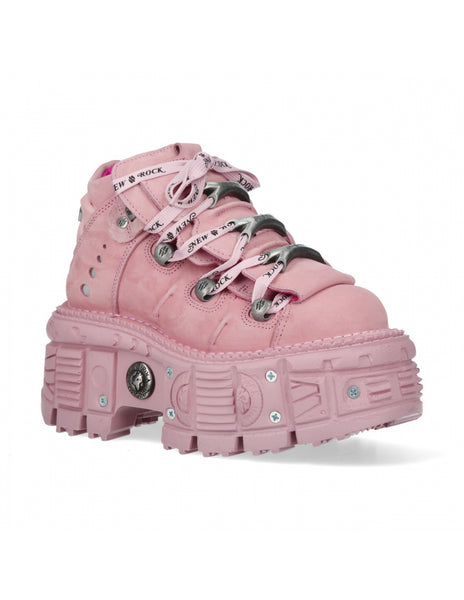 <tc>New Rock Plateau Ankle Boots Metallic M-106-C158 Pink Rosa</tc>