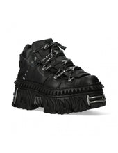 Load image into Gallery viewer, New Rock Platform Ankle Boots Metallic M-106-S1 Black

