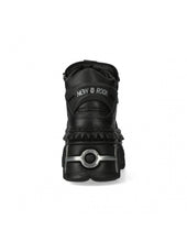 Load image into Gallery viewer, New Rock Platform Ankle Boots Metallic M-106-S1 Black

