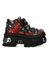 Lade das Bild in den Galerie-Viewer, New Rock Plateau Ankle Boots Metallic M-WALL106N-C17 Rot Exklusive Edition
