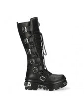 Lade das Bild in den Galerie-Viewer, New Rock Schuhe High Boots 272 Stiefel Gothic Echtleder Schwarz
