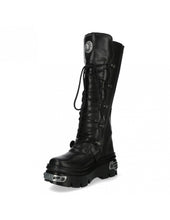 Lade das Bild in den Galerie-Viewer, New Rock Schuhe High Boots 272 Stiefel Gothic Echtleder Schwarz
