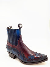 Load image into Gallery viewer, Sendra Boots Ankle Boots Navy/Red Genuine Leather Western/Cowboy Exclusive and Limited
