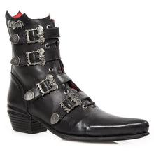 Lade das Bild in den Galerie-Viewer, New Rock Schuhe 4 Schnallen Stiefel Pikes M-WST055-C1
