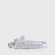 Load image into Gallery viewer, Buffalo RIO SLIDE - Metallic Silver Allover Glitzer 60s Vegan
