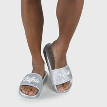 Load image into Gallery viewer, Buffalo RIO SLIDE - Metallic Silver Allover Glitzer 60s Vegan
