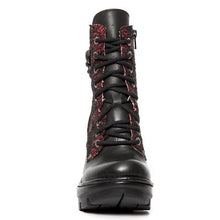 Load image into Gallery viewer, New Rock M-NEOTYRE07T-S4 Platform Genuine Leather Lace Boots Red Black
