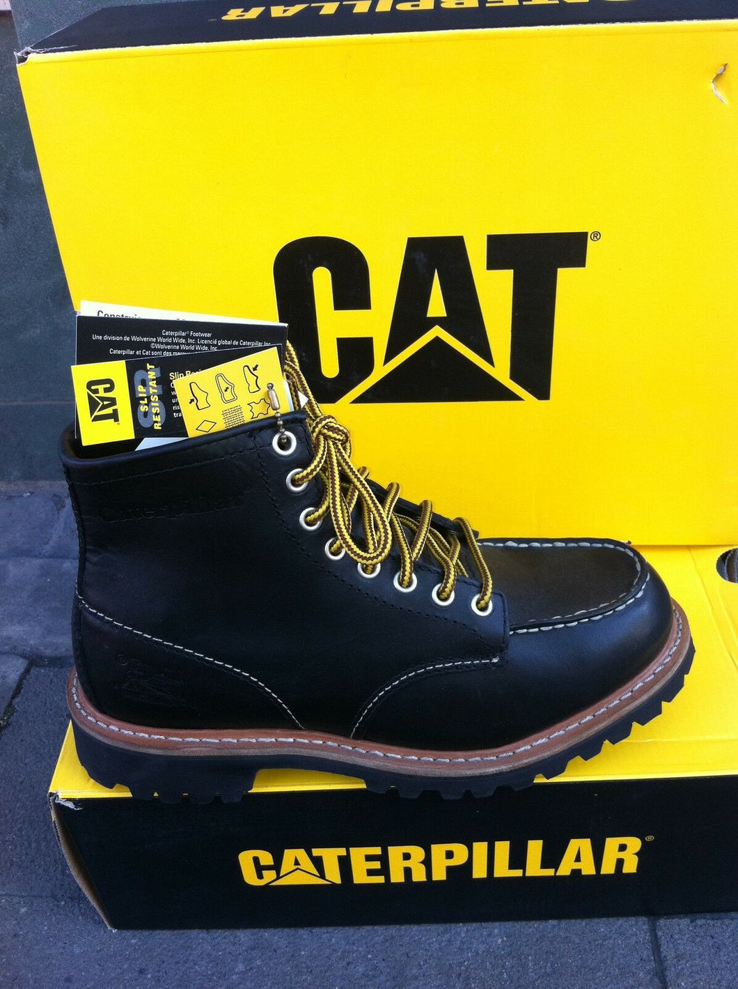 CAT Caterpillar Shoes Boots Boots Real Leather Black NEW