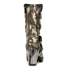 Lade das Bild in den Galerie-Viewer, New Rock Damenstiefel Boots Schuhe Absatz Trail M.TR003-S16 Camouflage Army
