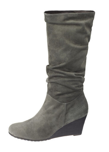 COMMA, women's shoes shoes Dora high boot suede boots real leather