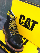 Lade das Bild in den Galerie-Viewer, CAT Caterpillar Schuhe Boots Stiefel Echtleder Black NEU
