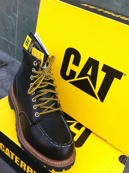 CAT Caterpillar Schuhe Boots Stiefel Echtleder Black NEU