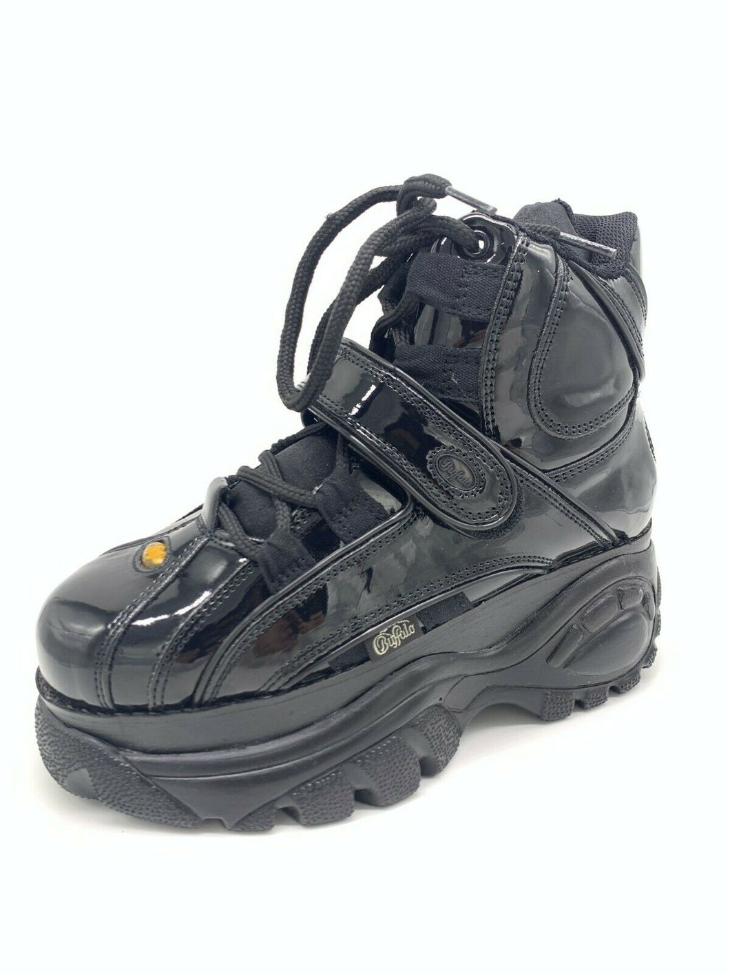 Buffalo Classic Boots Shoes Plateau Schuhe 90er Schwarz Lackleder 1348-14 NEU