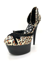 Lade das Bild in den Galerie-Viewer, XXL Extreme 15cm High Heels Clubwear Party Damen Schuhe Pumps Leo Muster Plateau
