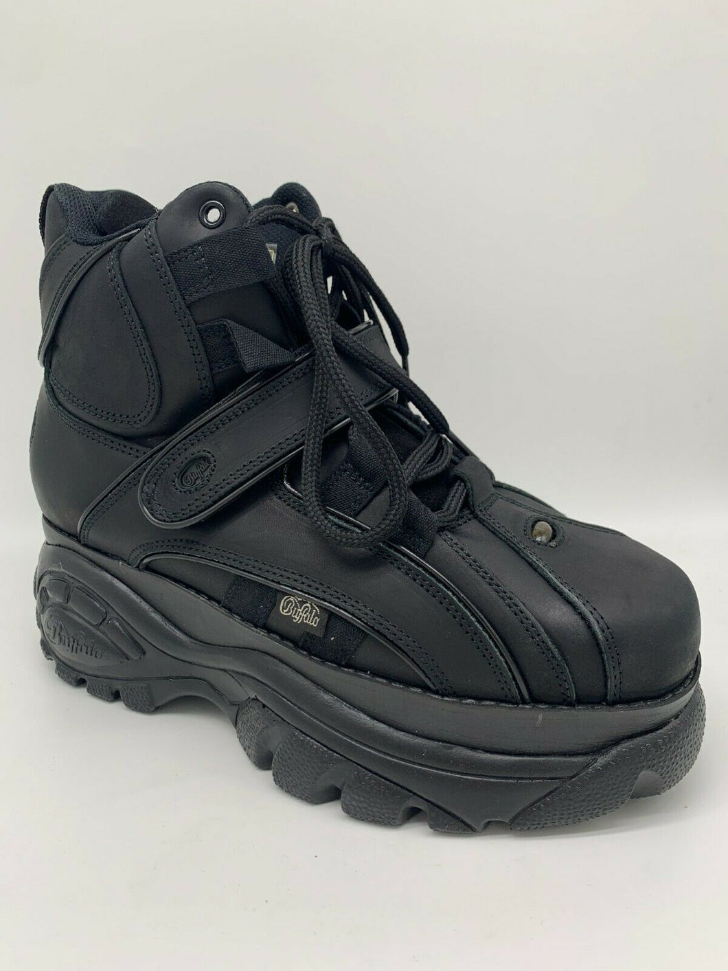 Buffalo Classic Boots Shoes Plateau Schuhe 90er Schwarz 1348-14